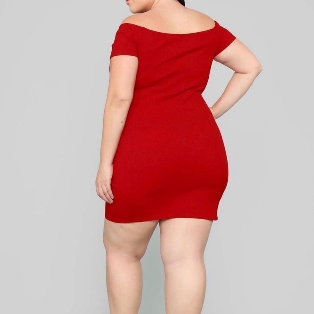 Women’s Fashion Nova Dress, Red, Off Shoulder - Picture 4 of 9